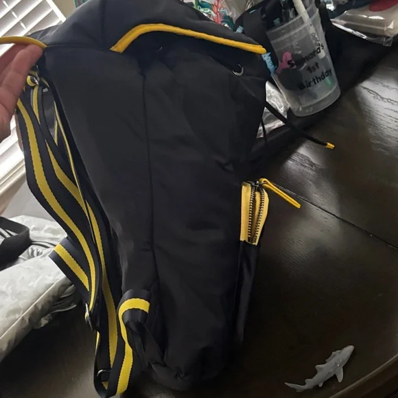 MZ Wallace Women’s Backpack in Black with Yellow Accents and includes pouch - Picture 6 of 6